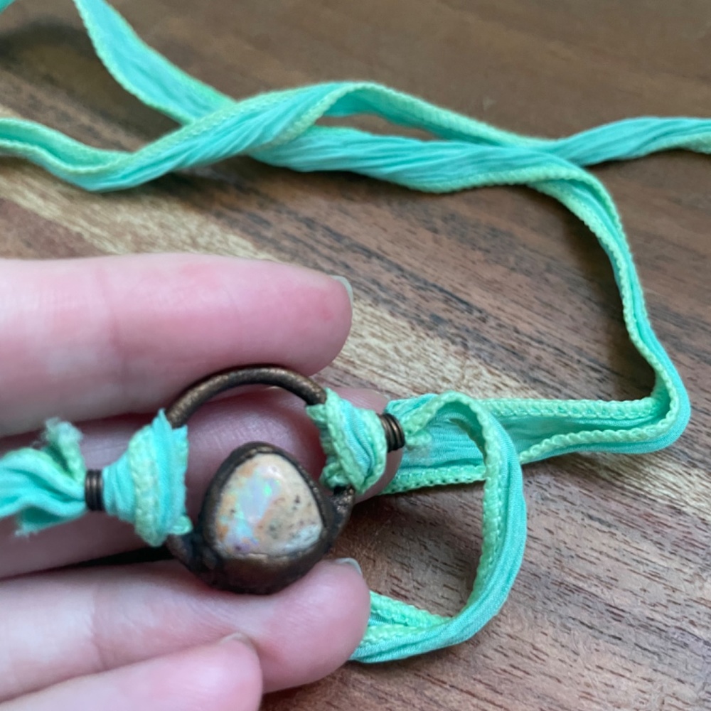 Fire Opal Electroform Wrap Bracelet - image 4